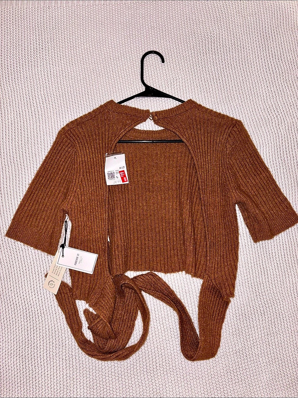 Forever 21 Brown Wrap Sweater Size large NWT